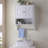 Over The Toilet Storage Cabinet,Farmhouse Medicine Cabinet With 2 Door And Adjustable Shelves,21.65 X 7.1 X 27.6 Inches, Bathroom, Living Room-146078750