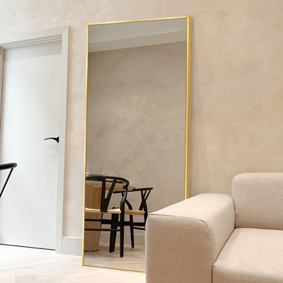 Vertell Oversize Rectangle Full Length Metal Mirror for GYM/ Bedroom with Stand
