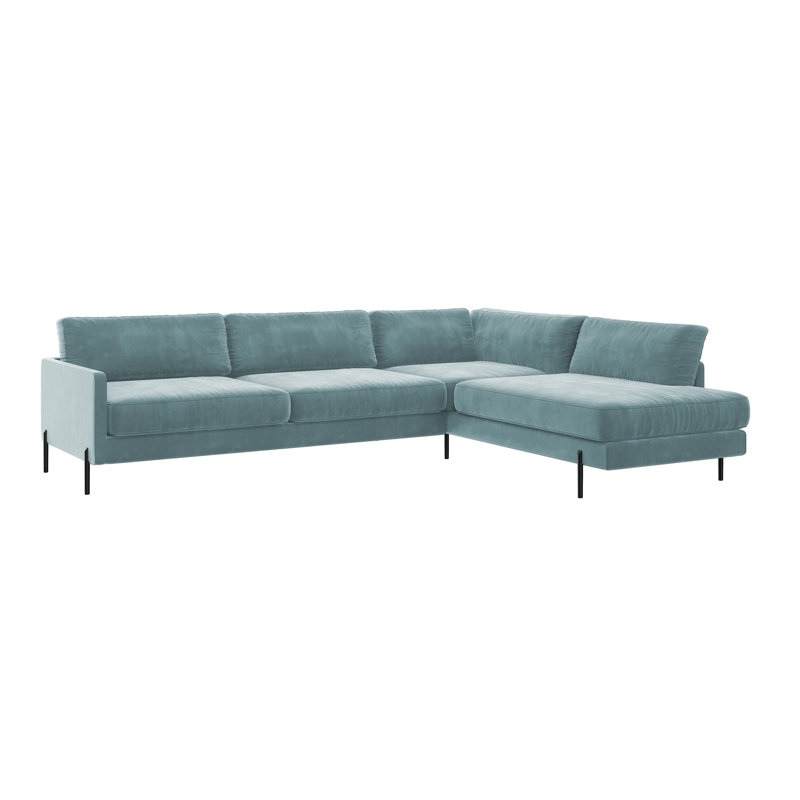Justin 6 Seater Large Sectional, Right Hand Facing, Green