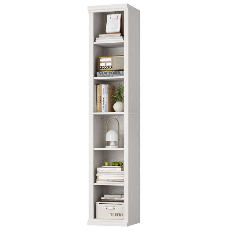 Bibliothèque étroite 72 po H x 13,7 po L (ensemble de 2), Blanc