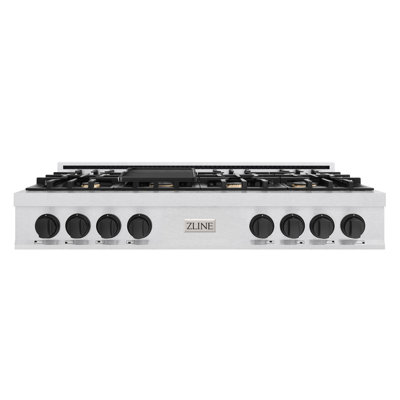 ZLINE Autograph Edition 48 In. Legacy Gas Rangetop with 7 Burners and Porcelain Cooktop in Satin