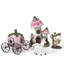 Ensemble de 3 figurines en résine avec chariot