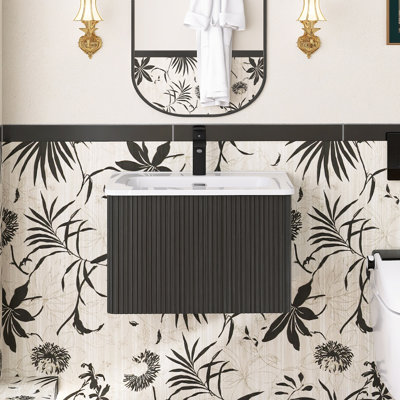 Meuble-lavabo mural 24 po avec comptoir en céramique