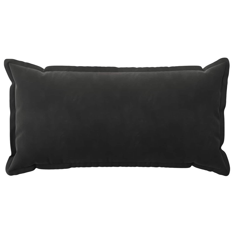 Dark Grey Cushion Cover, Rectangle 40cm H x 80cm W, Black
