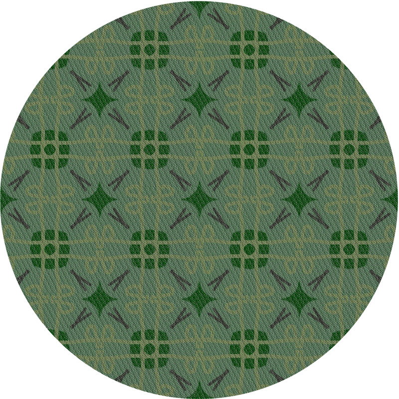 Geometric Indoor Rug, Round 7'