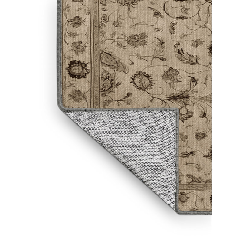 Tapis persan gris lavable à la machine, Carré 3 pi