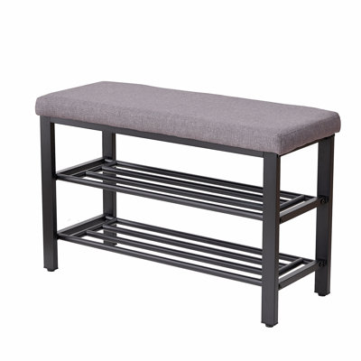Shoe Bench, Storage Bench, Entryway Bench With Cushion, Shoe Shelf With Seat, Space-Saving, Modern Style, For Living Room, Bedroom, Hallway