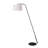 Matt Black Arced Floor Lamp with Fabric Shade