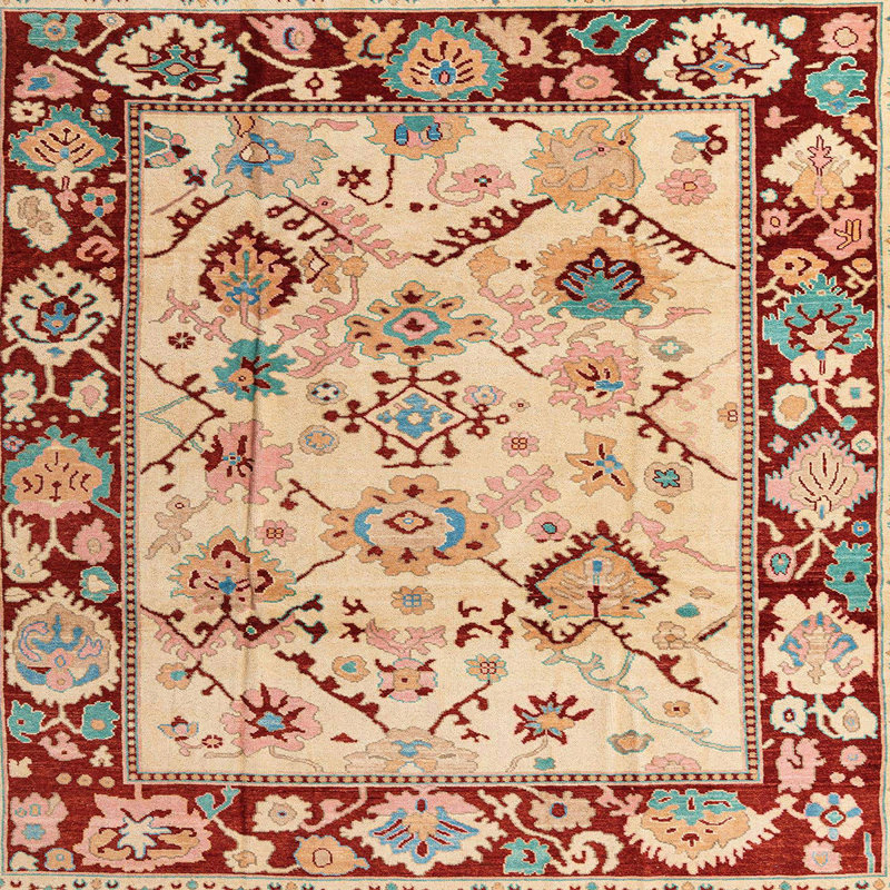 Tapis abstrait moderne 4332, Carré 7 pi