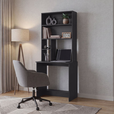 Latitude Run® Jex 29.6" W Computer Desk with Hutch & Bookshelf, Home Office Writing Desk