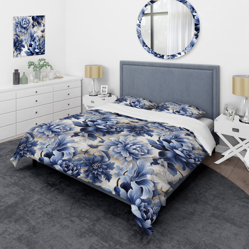 Literie Hereen, Housse de couette pour grand lit et 2 taies décor