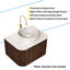 Meuble-lavabo mural rayé à rebords incurvés pré-assemblés avec lavabo, tiroir, lavabo en céramique blanc sans robinet-380269633