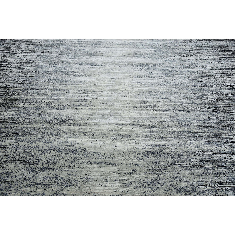 Hand Woven Silk and Wool Abstract Area Rug, Rectangle 12' x 15'
