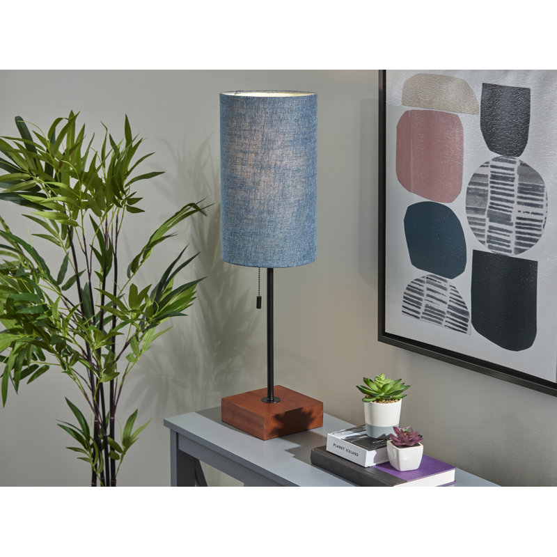 Henleaze Metal USB Table Lamp, Textured Blue