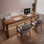 Bureau rectangulaire en bois massif noyer clair-110909421