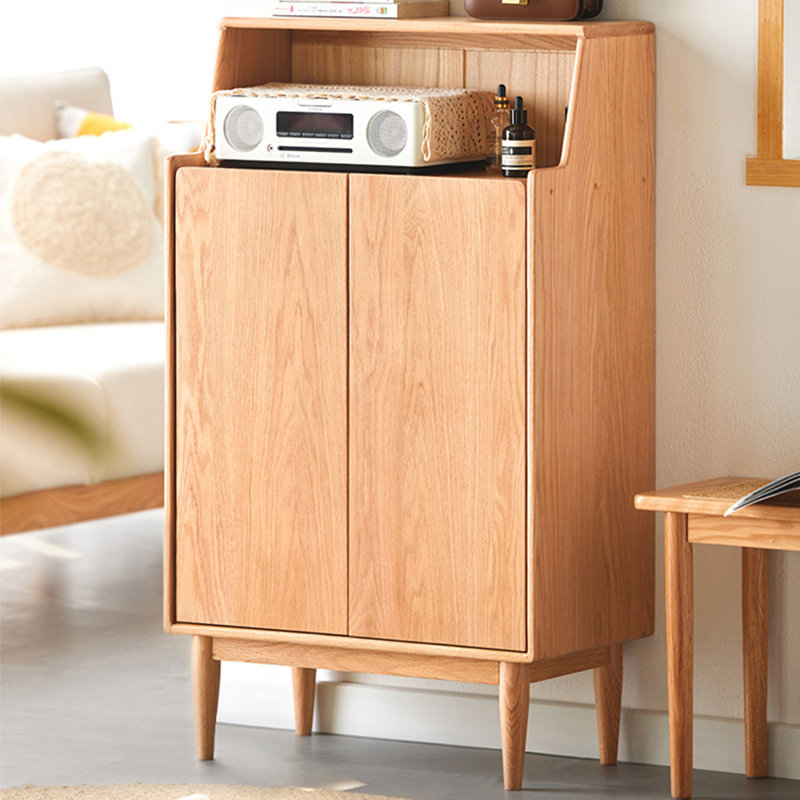 Modern Burlywood Solid Wood Shoe Storage, Burlywood