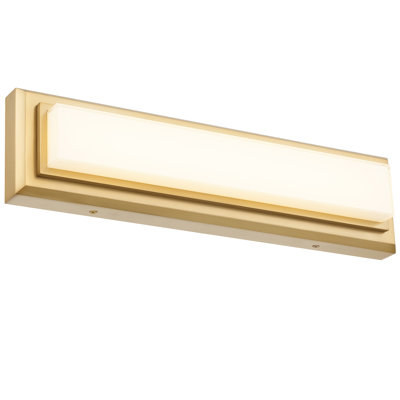 Antique Brass 18 - Inches Integrated Led Bathroom Vanity Bar, Energy Efficient And Bright Led, 1360 Lumens At 22w, Dual Mounting Options Vertical Horizontal, 3 Color Temperature Choices