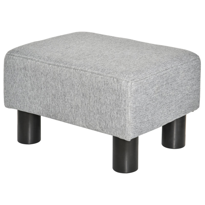 Mabel 40cm Wide Rectangle Solid Colour Standard Ottoman, Grey