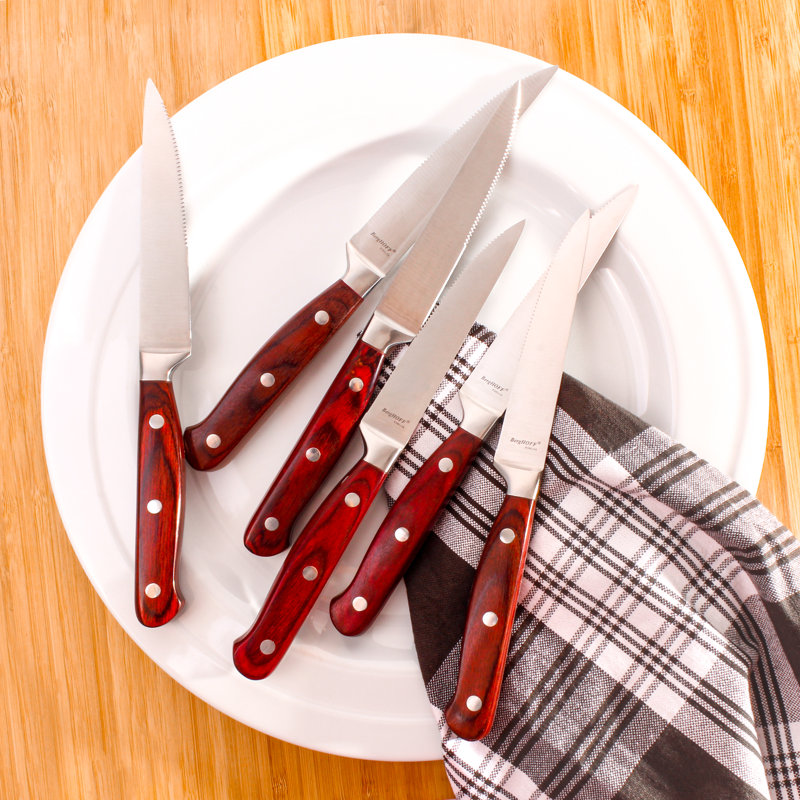 Pakka Wood Handle Stainless Steel 12-Piece Steak Knife Set