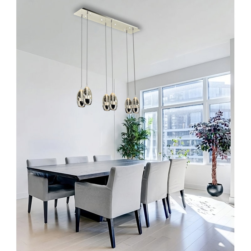 Luminaire suspendu pour îlot de cuisine 6 lumières Moser
