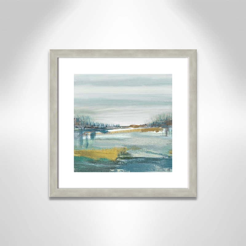 Lewbeach - Peinture encadrée, Argent chaud, H 17,5 po x l 17,5 po x P 1,13 po