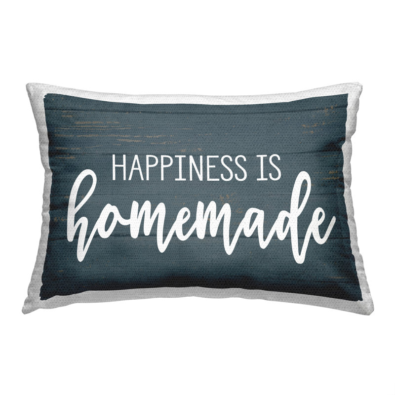 Coussin d'extérieur imprimé Happiness is Hommade
