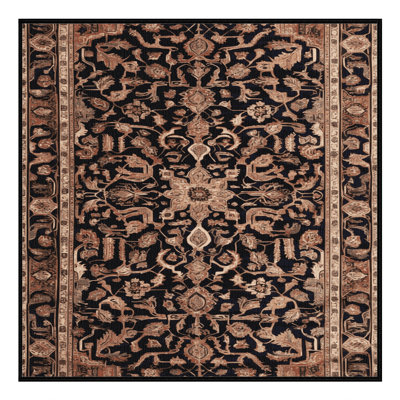 Machine Washable Persian Brown Area Rug