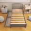 Lit plateforme simple en bois avec deux tiroirs et tête de lit-1482638535