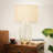 Ribbed Glass Lamp Base Bedside Table Lamp and Shade
