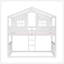 Lit simple superposé simple avec échelle, lit en bois blanc-129747083