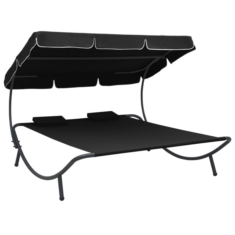 Athelia 68.1" Wide Patio Daybed, Black