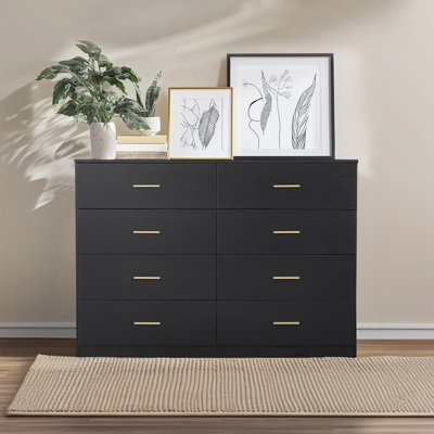 Commode 8 tiroirs pour la chambre à coucher - Vaste commode de rangement, robuste