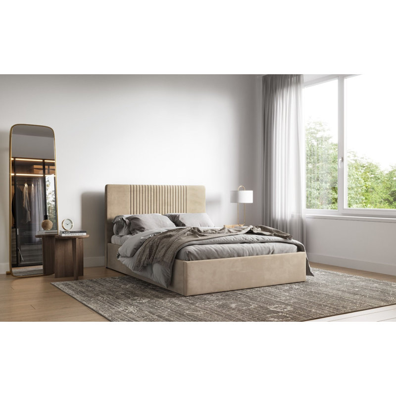 Upholstered Velvet Lift Up Storage Bed