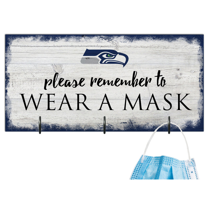 3 - Hook Wall Mounted Coat Rack, Seattle Seahawks