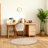 Brown Rectangular Solid Wood+Rattan desk-1329116569