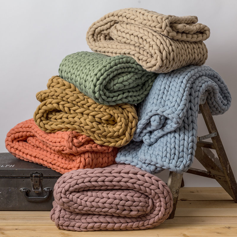 Donna Sharp Chunky Knit Mauve Woven Throw, Mauve