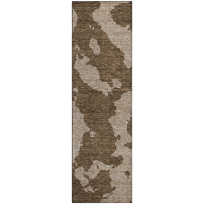 Premium Machine Washable Prisco Brown Rug