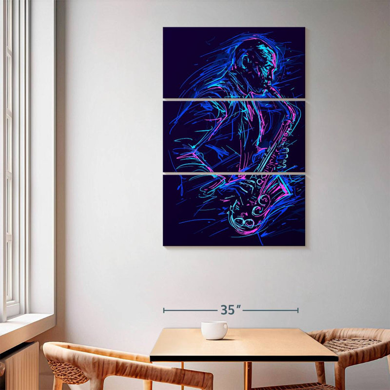 Abarca abstrait jazz, H 65 po x l 42 po