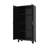 61'' Metal Storage Cabinet With 2 Shapely Doors, Adjustable Shelves, Black, For Bedroom, Kitchen, Office - Versatile, , Easy To Clean Black Steel Doors And Ideal Living Room, Hallway Large Storage,