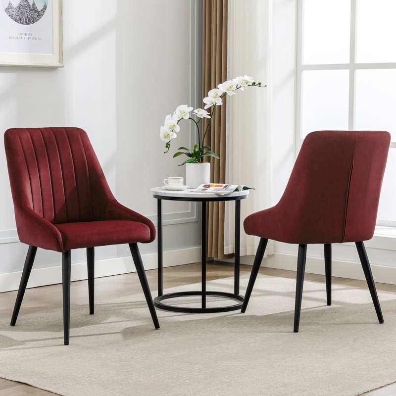 Chipman Velvet Upholstered Dining Chair, Red