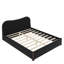Grand lit plateforme tapissier avec pieds en bois robustes, noir-1088965575-1088965577