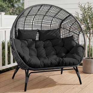 Damarie 2-Person Wicker Rattan Egg Chair