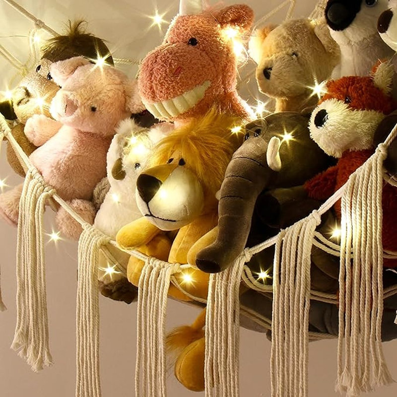Hamac de rangement pour animaux en peluche, coin très grand avec lumière DEL - porte-hamac pour bébé