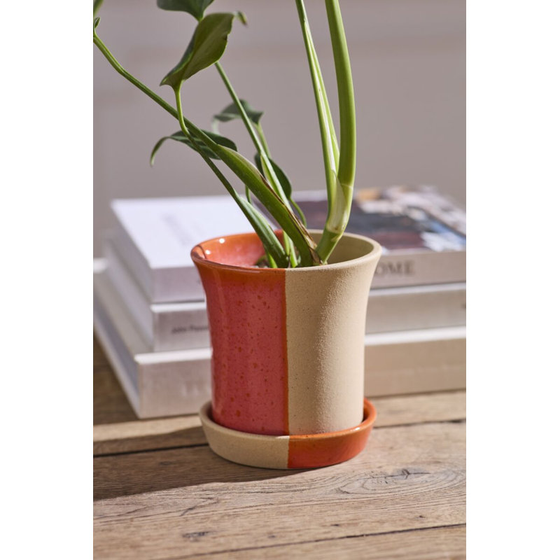 Pot avec soucoupe Rowen 5 po x 5,25 po, Orange