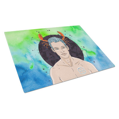 Caroline's Treasures Tempered Glass Cancer Zodiac Sign Cutting Board