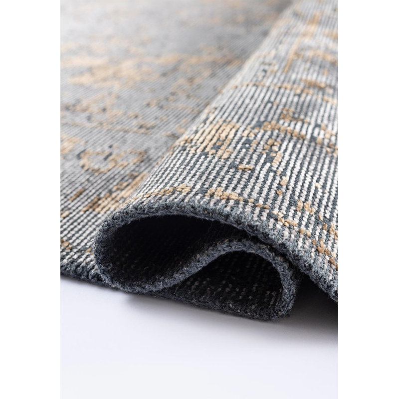 Rapture Abstract Area Rug in Gray, Rectangle 6'7" x 8'3"