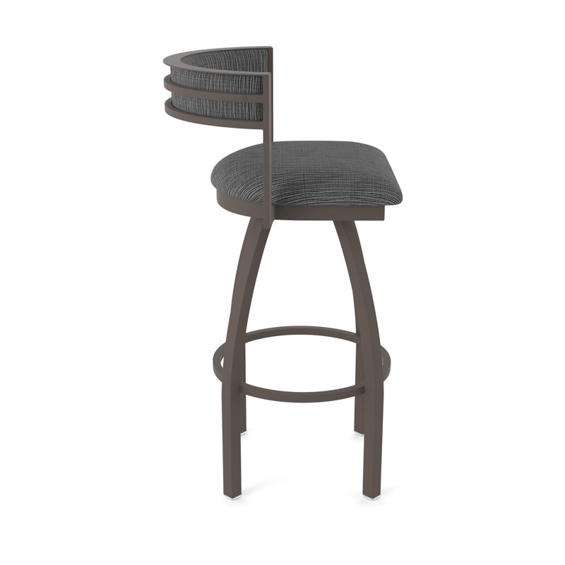 Tabouret Artémis, Bronze, Tissu - charbon graphique, Tabouret de bar (siège d'une hauteur de 30 po)