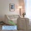 Canapé à causeuse profonde en chenille de 63 po de large à 2 places l 63 po avec poche latérale pour le salon (beige)-2091059449