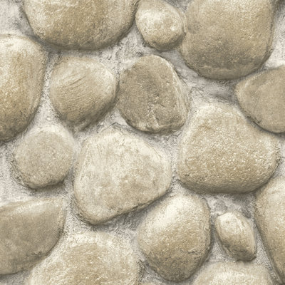 Papier peint adhésif Yellowstone Root Rocks Beige