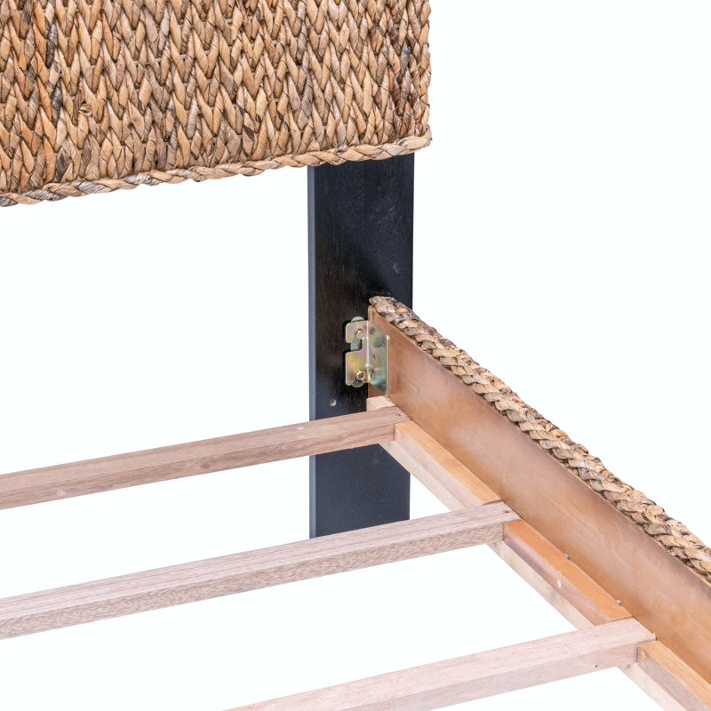 Romero Low Profile Wicker/Rattan Handwoven Bed, King